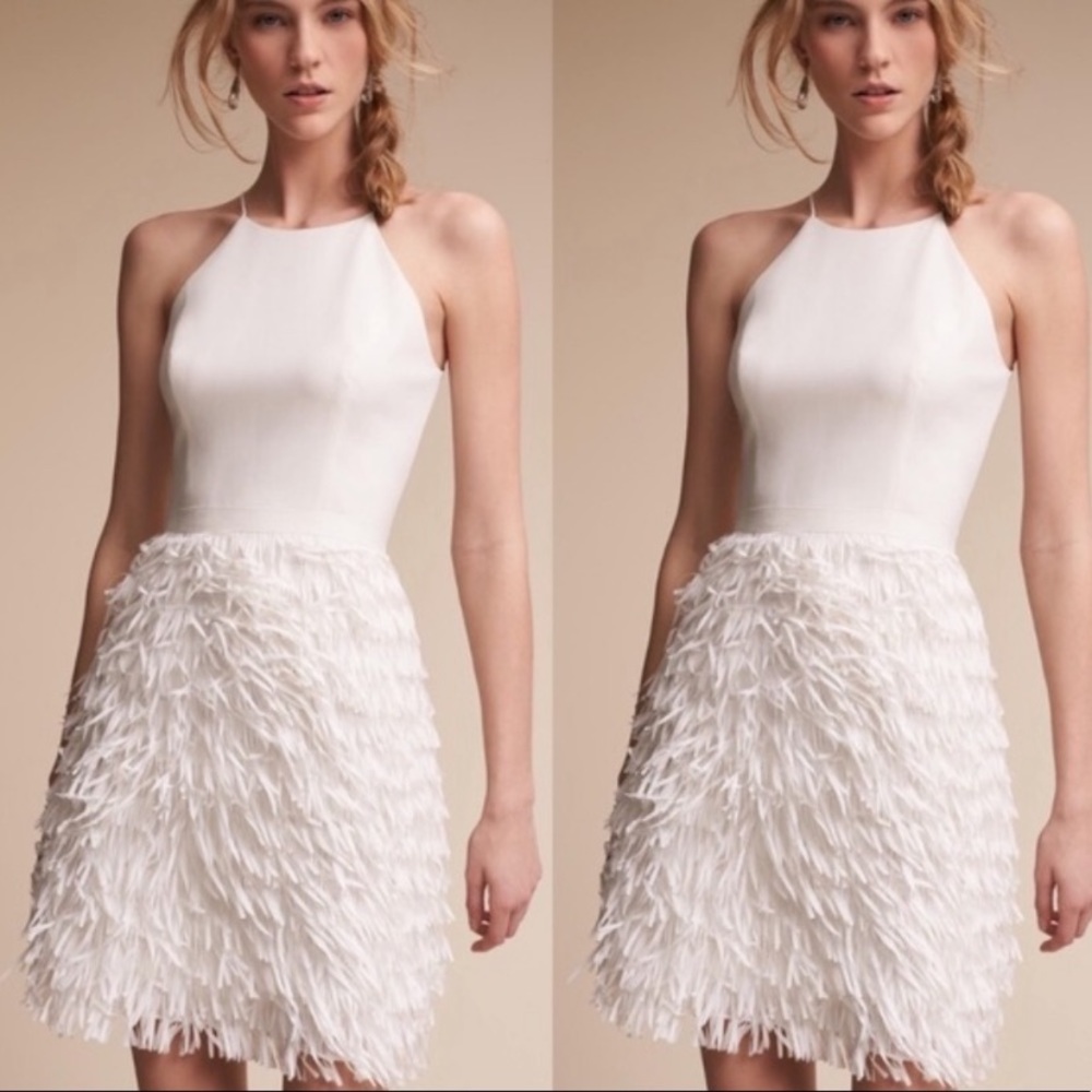 BHLDN Aidan Mattox Fringe Promenade Bridal Dress